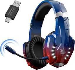 PHOINIKAS G9000 Max - 2.4GHz Draadloze Gaming Headset - met microfoon - Over-ear Koptelefoon - Nintendo Switch/PS4/PS5/PC - Verblindend blauw — thumbnail 1