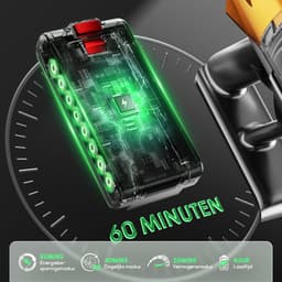 Fukstern Steelstofzuiger Draadloos – 75KPa Krachtige Zuigkracht – Tot 60 Min Accuduur – 3 Zuigstanden - Anti-Klit Vloerborstel – 7-voudig HEPA-Filtersysteem – 2L Stofreservoir – Groen Licht & Hygiënische Reiniging – Paars — thumbnail 3