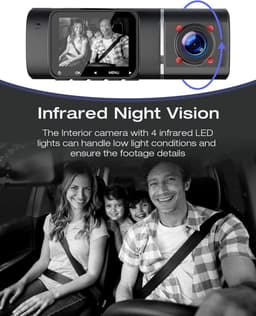 Dashcam Full HD 1080P voor Voor, Achter en Interieur — thumbnail 4