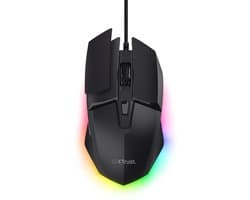 Trust GXT 121 Felox+ - Gaming Muis - Bedraad - 10.000 DPI - RGB Verlichting - Inclusief Griptape - Zwart