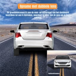 Aurixi® Dashcam Voor en Achter - Dashcam - Autocamera - Zwart - Inclusief SD-kaart - Zwart -‎ 4cm x 9cm x 6cm — thumbnail 4
