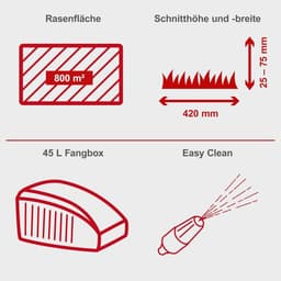 Benzine Duwmaaier - Loopmaaier Gazon - Kleinere Tuinen - Zelfaandrijving Grote Wielen - 42 cm Maaibreedte - Rood Zwart — thumbnail 4