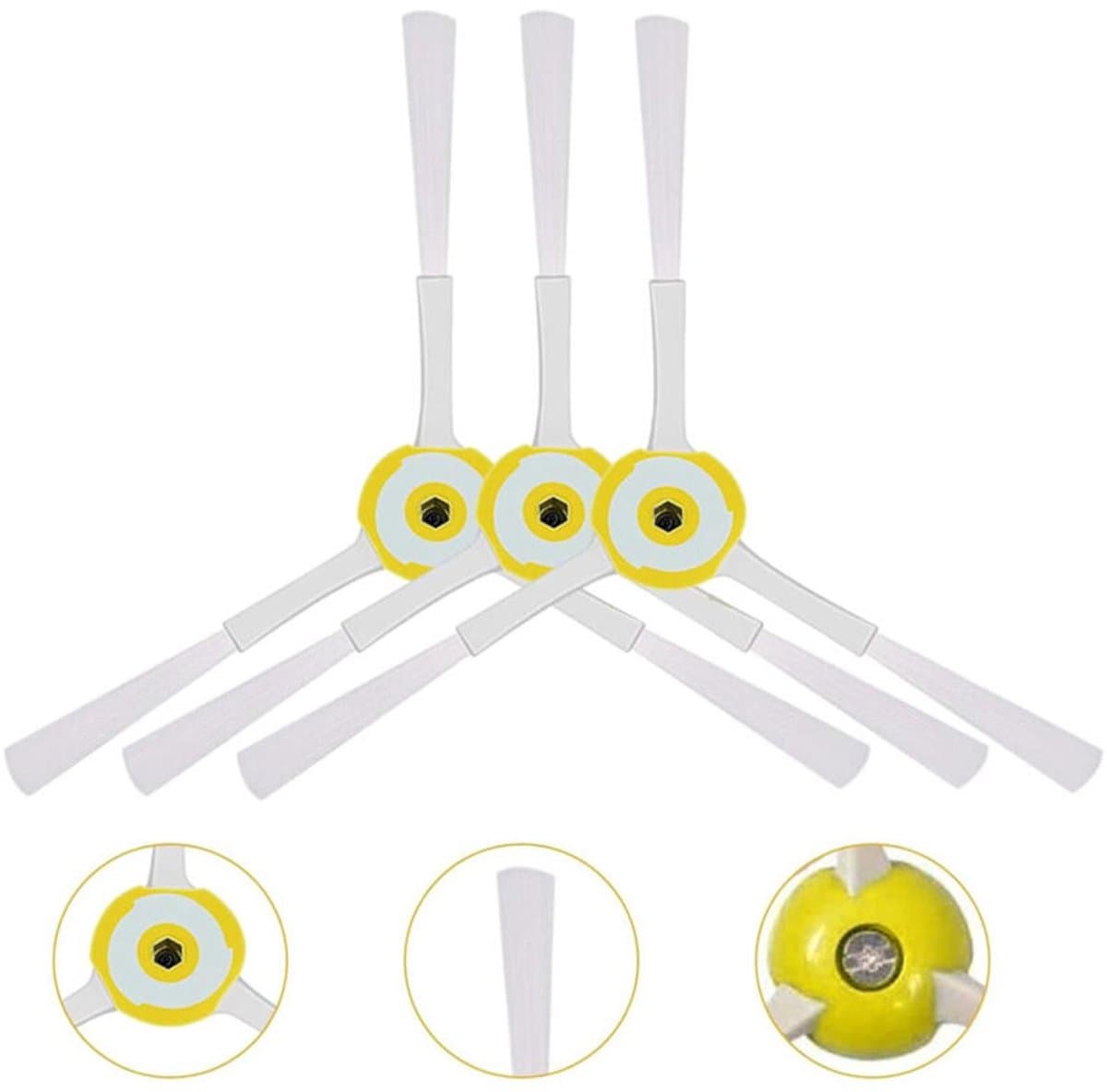 Elkuaie Zijborstels - 3-stuks - Voor Roomba Stofzuiger 600/700 Serie - Geel — afbeelding 1