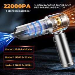 VH Supplies®Auto Stofzuiger - Handstofzuiger - Kruimeldief - 4-in-1 - 20000PA - 6000mAh batterij — thumbnail 2