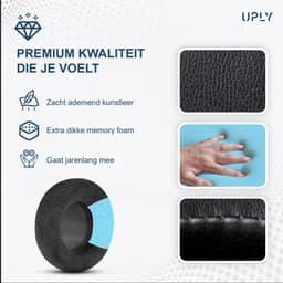 Set Oorkussens voor AKG Koptelefoon - K701 Oorkussen - K701/K702/Q701/Q702/K601/K612 Pro/K712 Pro - Fleece met Schuimvulling - Zwart — thumbnail 5