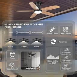 Dimbare Inbouw Plafondventilator met Afstandsbediening en Verlichting - Ideaal voor Slaapkamer, Keuken en Woonkamer — thumbnail 1