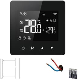 Thermostaat | Zigbee Touchscreen Opbouw voor Aan/Uit CV | Tuya Smart Life app | Open raam detectie | Zwart — thumbnail 1