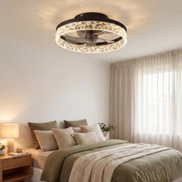 Lichtendirect - Plafondventilator met Verlichting – Zwart – 6 Standen – Dimbaar – App & Afstandsbediening – Ventilator Lamp – Plafondlamp met Ventilator — thumbnail 3