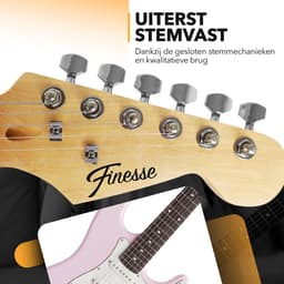 Finesse Elektrische Gitaar met Versterker - met Videocursus - Gitaar - Volwassenen - Kind - Roze — thumbnail 5