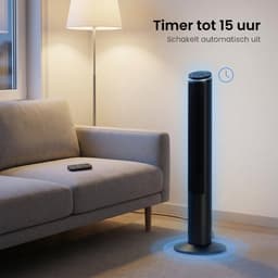 Komodo Breezi Torenventilator met App & Afstandsbediening – Ventilator 3 Snelheden – Timer 1–15 uur – Oscillatie – Stille Modus – LED Display – Zwart — thumbnail 4