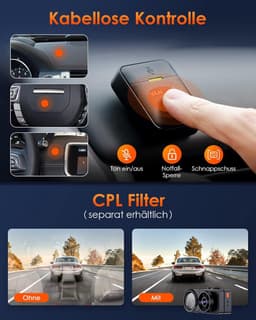 VANTRUE E3 3 Lens Dashcam 5GHz WiFi with Voice Control, 1944P + Dual 1080P Front Rear Car Camera with GPS, IR Night Vision, 24 Hours Parking Monitoring Car Camera Truck Car, Max 512G — thumbnail 2