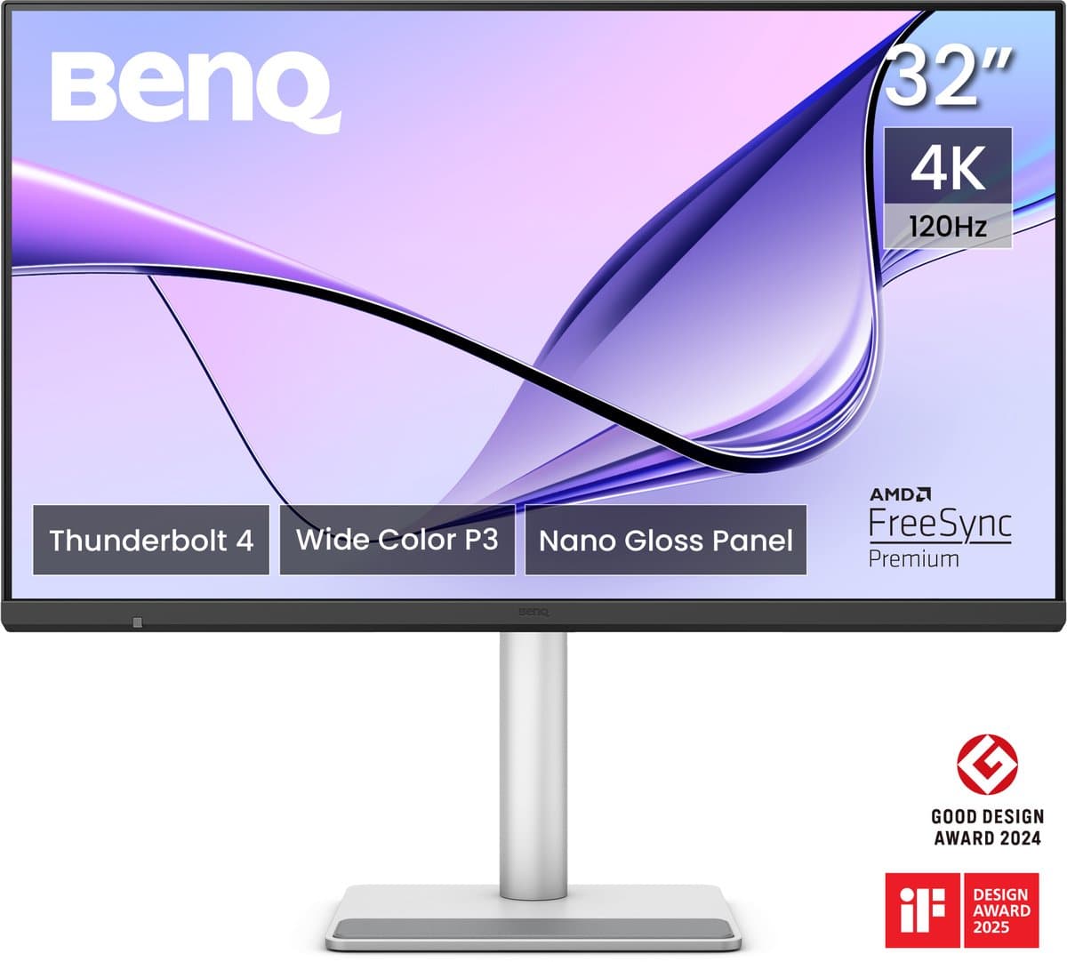 BenQ MA320UG 32" 4K IPS Mac Monitor – Nano Gloss – 98% P3 – 99% sRGB - 120Hz – Thunderbolt 4 96W – HDR10 - HDR400 – KVM — afbeelding 1