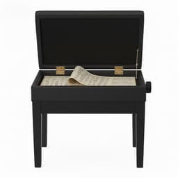 SONGMICS - Kruk - Pianokruk - In hoogte verstelbare Pianobank - Verborgen Opbergruimte - Comfortabel Gestoffeerd — thumbnail 1