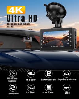 DYNA® Dashcam Voor en Achter - Dashcam - Dashcam Voor Auto - Zwart -‎ 4cm x 9cm x 6cm — thumbnail 2