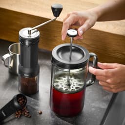 GEFU CRISTIANO French Press Koffiezetter – 600 ml – Borosilicaatglas – Smoke Grey — thumbnail 3