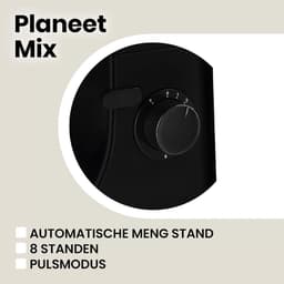 Aura® Mixer met Mengkom - Keukenmachine - Kneedmachine- Zwart- ‎39cm x 35cm x 25cm — thumbnail 2