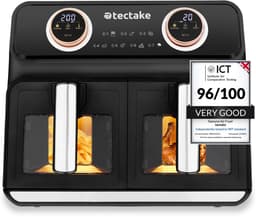 tectake® Dubbele Airfryer Samurai - Airfryer XXL - 8L inhoud - 2400W - 7 bakprogramma's - 2 Lades - Dubbele mand - Dual zone technologie - Heteluchtfriteuse — thumbnail 1