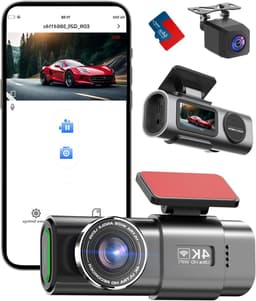 Aura® Dual Dashcam - Voor en Achter Camera – Auto Camera Met Nachtzicht – Zwart - 3cm x 6cm x 3cm — thumbnail 1