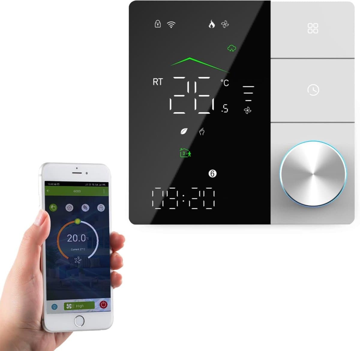 Slimme WiFi Thermostaat voor CV-ketel en Gasboiler - App Bediening en Spraakbesturing — afbeelding 1