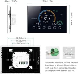 Programmeerbare WiFi Thermostaat voor CV-ketel met 4.8 Inch LCD Scherm - Spraakbesturing Alexa & Google Home — thumbnail 4