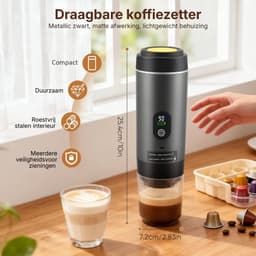 Aurixi® Draagbare Koffiemachine - Blender To Go - Draagbare Blender - Zwart - ‎27cm x 9cm x 9cm — thumbnail 2