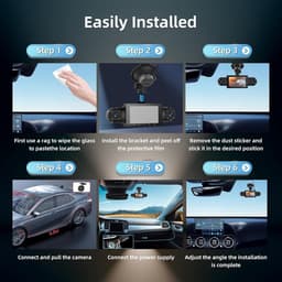 Dashcam met 4 Kanalen 1080P en 720P, 3 Inch IPS Scherm, Nachtzicht en Parkeerbewaking — thumbnail 3