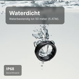 Kuno Ring 2 – Smart Ring – Slaapmonitor – Hartslag & Activiteitentracker – Stappen & Calorieën Meten – Zonder Abonnement – Waterbestendig – Zwart Maat 8 — thumbnail 5