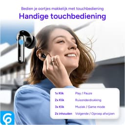 SBG Draadloze Oordopjes - Noise Cancelling - Headset - Bluetooth 5.4 - Earbuds oplaadcase - LED Display - Met Microfoon - Extra dopjes - Zwart — thumbnail 4