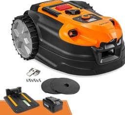 Robotmaaier – Automatische Grasmaaier – Zorgeloze Grasmaaier – Snoerloze Grasmaaier – Tuinmaaier – Zonder Begrenzingskabel – Voor Tuinen Tot 500 m² – Automatisch Opladen & Blokkeerzones Instellen — thumbnail 1