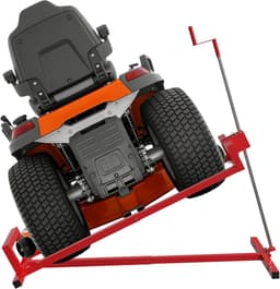 Stalen Grastractor Lift - Opvouwbare Grasmaaier Lift - 45° Kanteling - Verstelbaar Liftplatform Met Handkruk - Handmatig Hefapparaat - Maximaal Belasting 400 kg - Voor Grastractor En Zitmaaier - Rood - NAIZY — thumbnail 1