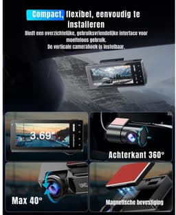 RONN® Dashcam Voor en Achter - Dashcam - Dashcam Voor Auto - Zwart - 4cm x 11cm x 5cm — thumbnail 4