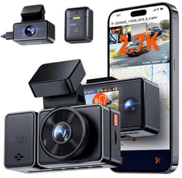 VANTRUE E3 3-kanaals 2.7K WiFi-dashcam – met GPS, spraakbesturing, STARVIS-sensor, infrarood nachtzicht, 24-uurs gebufferde parkeermodus, 3-weg opname (1944P + 1080P + 1080P) voor en achter, ondersteunt max. 512GB — thumbnail 1