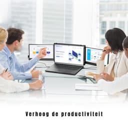 SAVI®Krachtige en Professionele Portable Monitor Pro 2024 - Full HD - 13” / 16,5” Tri-Screen - Laptop Scherm Uitbreider - Zwart - 35cm x 25cm x 9cm — thumbnail 2