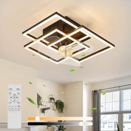 NETTLIFE LED Plafondventilator met Verlichting - Stil - Met Afstandsbediening - 3000K-6500K Dimbaar - 6 Standen - Modern - Zwart - Timer - Voor Woonkamer & Keuken — thumbnail 4