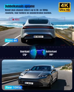 SAVI® Dashcam Voor en Achter - Dashcam - Dashcam Voor Auto - Zwart - 4cm x 11cm x 5cm — thumbnail 4