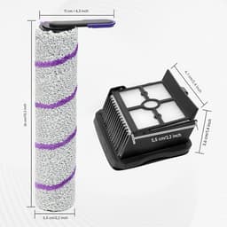 Stofzuigeraccessoires - Vervangende rolborstels - Nat en droog gebruik - Inclusief 2 rolborstels, 2 filters en 1 reinigingsborstel - Geschikt voor Rowenta X-Clean 10 en Narwal S20 Pro — thumbnail 5