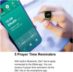 iQibla Zikr Ring - Digitale Tesbih & Tasbih Ring - Slimme Islamitische Ring met Gebedstijden Herinnering - Bluetooth - Aluminium - vingerteller — thumbnail 2