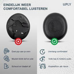 Set Oorkussens voor Jabra Koptelefoon - Elite 45h Oorkussen - Elite 45h/Evolve2 65/Evolve2 40 - Kunstleer met Traagschuim — thumbnail 2