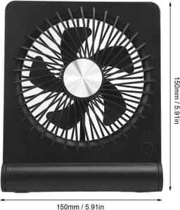 Ventilator - Tafelventilator - Bureauventilator - 3 Instelbare Snelheden - Usb-Oplaadbaar - Draagbare Reisventilator Voor Kantoor, Slaapkamer En Thuis - Zwart — thumbnail 4