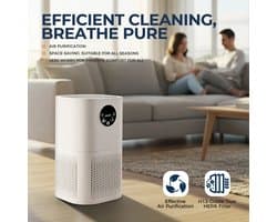 MIAAD luchtreiniger - Air purifier - Luchtreiniger met HEPA filter - voor huisallergieën en huisdierenhaar, rokers in de slaapkamer
