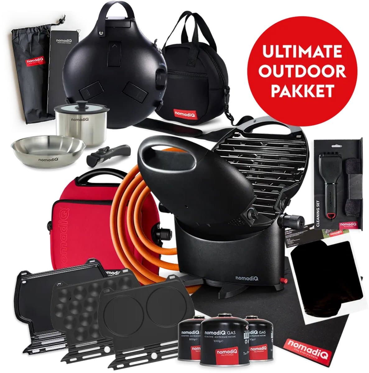 nomadiQ ULTIMATE OUTDOOR barbecue pakket - de ultieme gas barbecue incl. alle accessoires om overal te kunnen barbecuen — afbeelding 1