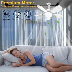 50 cm plafondventilator met verlichting en afstandsbediening - ideaal voor badkamer, keuken, slaapkamer en garage — thumbnail 3
