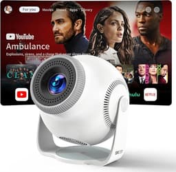 Mini Beamer met Android 14 – Draagbare Projector met 480 ANSI Lumen – WiFi 6 & Bluetooth 5.4 – 8K Decodering – 180° Draaibaar voor Thuisbioscoop — thumbnail 2