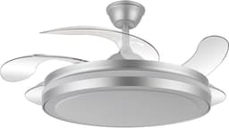 Grote Plafondventilator met Licht en Afstandsbediening, Zilver — thumbnail 2