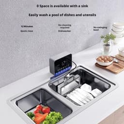 Draagbare Vaatwasser - Compacte Afwasmachine - Snel Schoonmaken - Ultrasone Reiniging - Voor Spoelbakken < 60cm — thumbnail 4