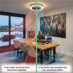 LED’s Light - Plafondventilator met Lamp - Ø 51 cm - Afstandsbediening - 3D Ventilatorlamp - 2700K - Zwart — thumbnail 5