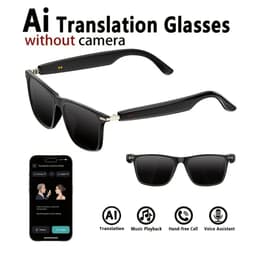 Real-Time Vertaalbril met Spraakherkenning in 160+ Talen – AI Translator Smart Glasses – Bluetooth – Discreet & Draadloos – Voor Reizen, Zakelijk, Studie & Social Talk – Stijlvolle Bril in met Zwarte Glazen en Zwart Montuur | House of Discovery — thumbnail 1
