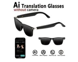 Real-Time Vertaalbril met Spraakherkenning in 160+ Talen – AI Translator Smart Glasses – Bluetooth – Discreet & Draadloos – Voor Reizen, Zakelijk, Studie & Social Talk – Stijlvolle Bril in met Zwarte Glazen en Zwart Montuur | House of Discovery