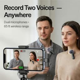 Draadloze Mini Microfoon Geschikt voor iPhone, iPad, Android – 2 Pack Lavalier Microfoon voor Video Opname – Geschikt voor iPhone Mic Kristalhelder Opname met USB-C voor Content Creators — thumbnail 2