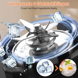 Krachtige Blender - Smoothie Maker - Gezonde Dranken Maken - 9 Snelheidsstanden - 2 Liter Kan - Zwart — thumbnail 5